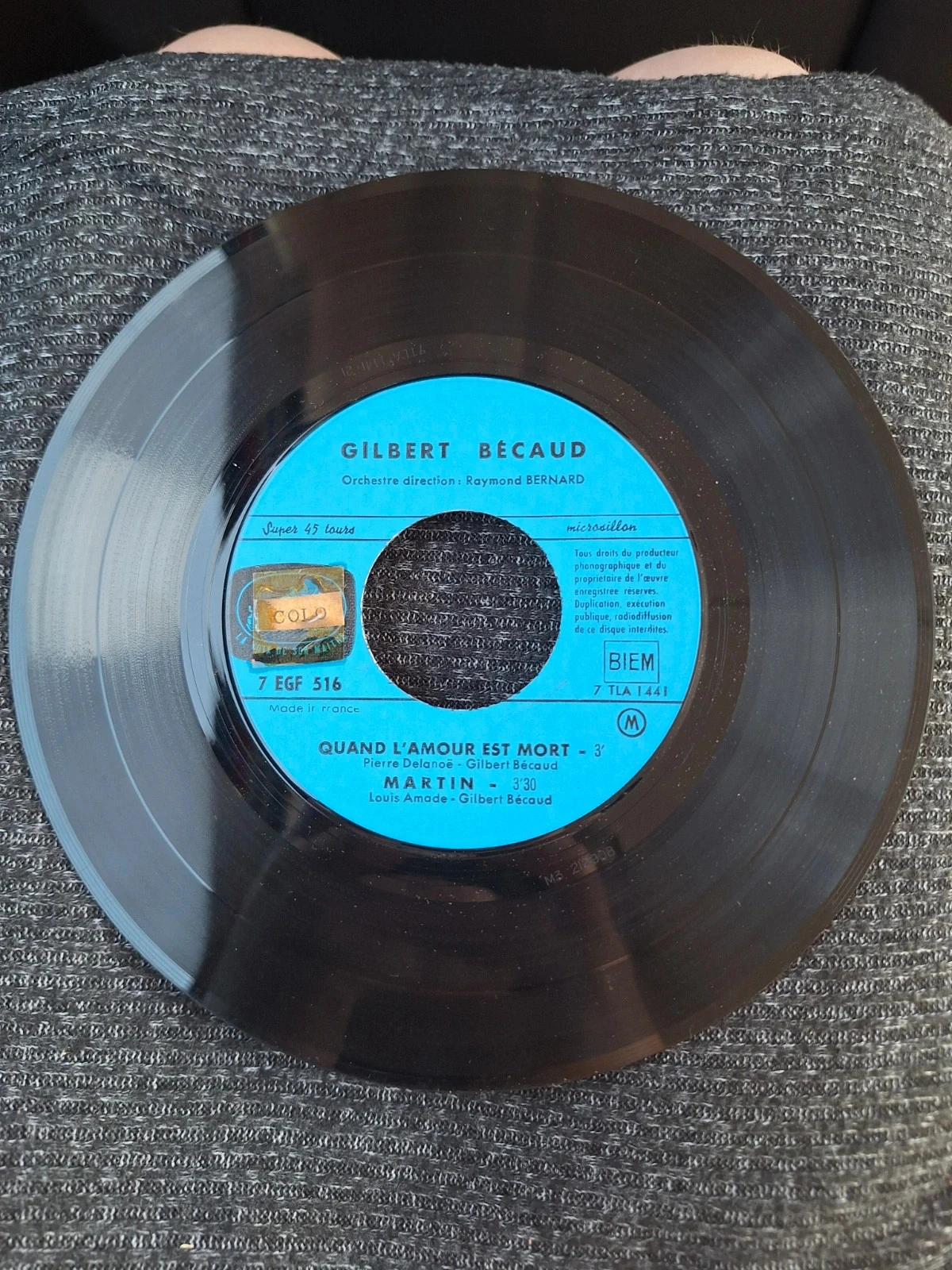 Vinyl Gilbert Becaud Natashquan – photo 4